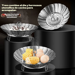 🥳50% DE DESCUENTO♨️🍲Vaporera extensible de acero inoxidable