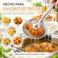 🕷️ Pinzas de Cocina 2 en 1 para Freír y Escurrir