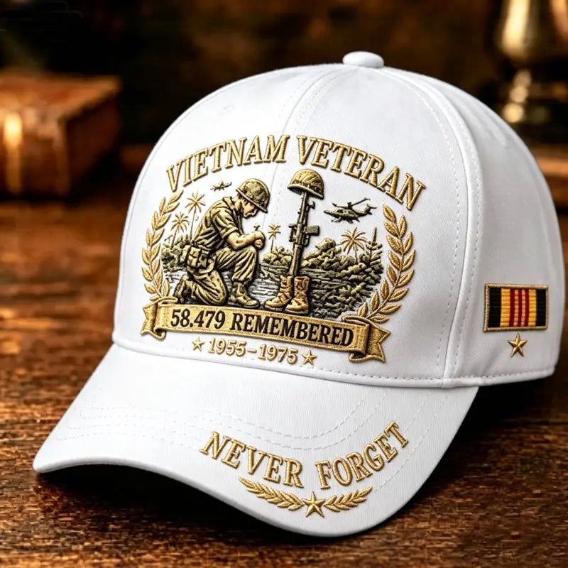 🧢🤠Gorra conmemorativa para veteranos de la guerra de Vietnam 🎁 Compra cualquier gorra y recibe una moneda conmemorativa de doble cara de regalo.