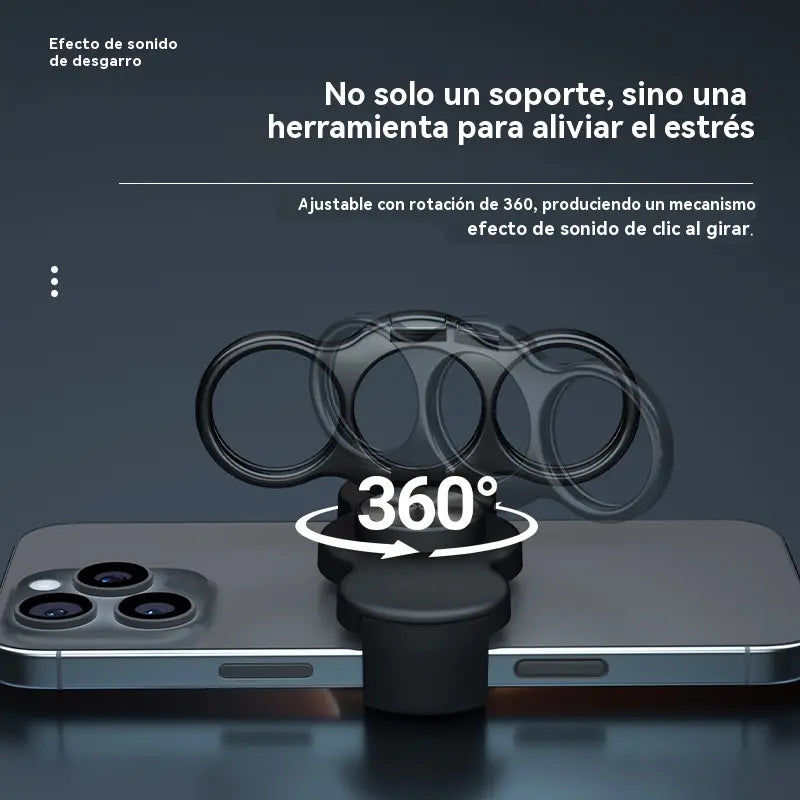 🔥Compre 1 y obtenga 1 gratis（2 piezas）🔥El anillo de clip trasero de tres dedos gira y pliega el soporte del teléfono