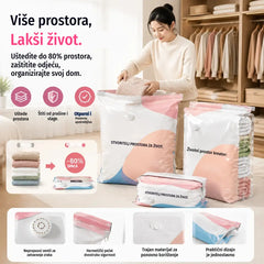 🧳【Set od 5 dijelova 29 eura】💨 Velika, stlačiva vakuumska vrećica za pohranu: nije potrebna pumpa, nepropusna je i idealna za uštedu prostora u koferima i kod kuće ✈️