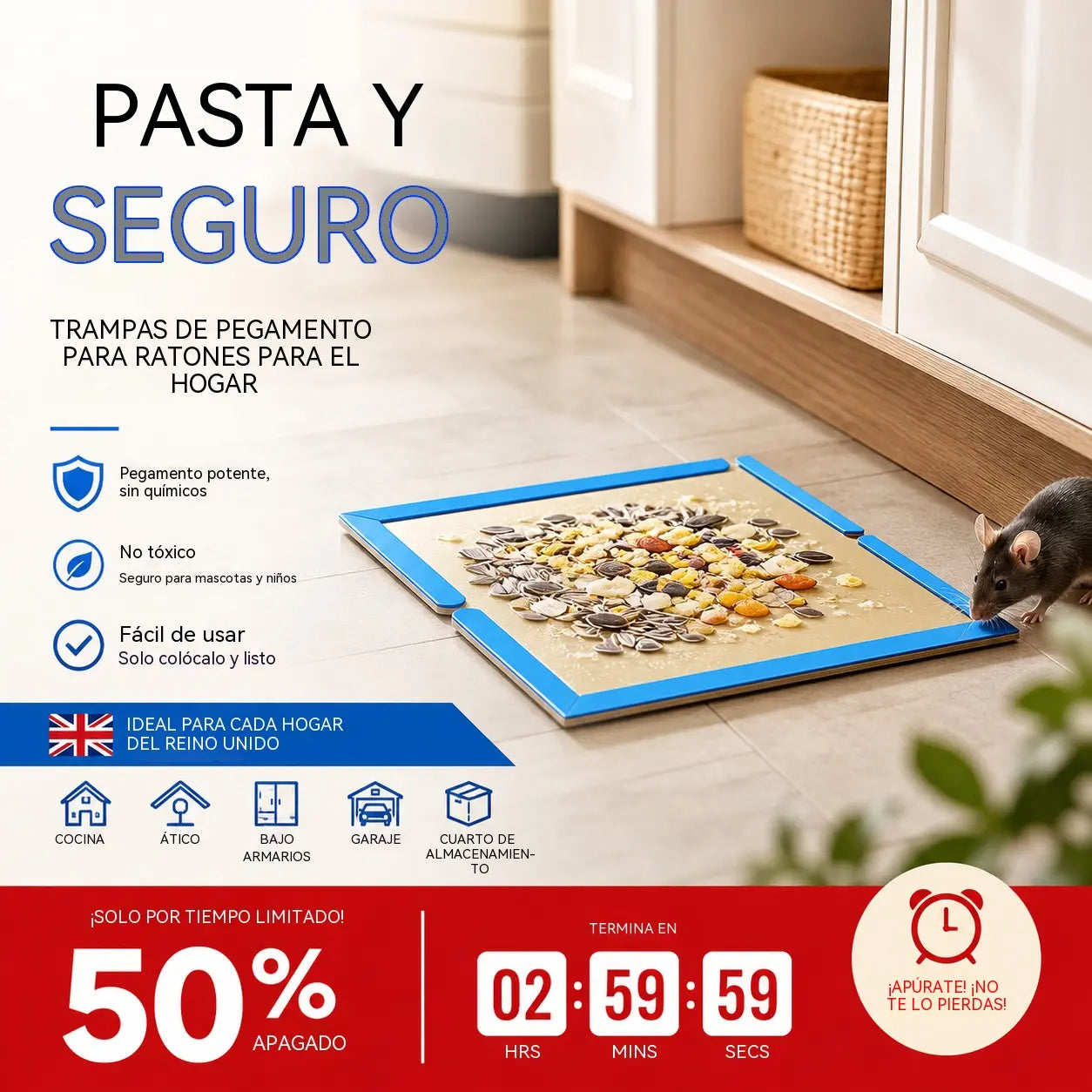 Trampa Adhesiva para Ratones de Interior