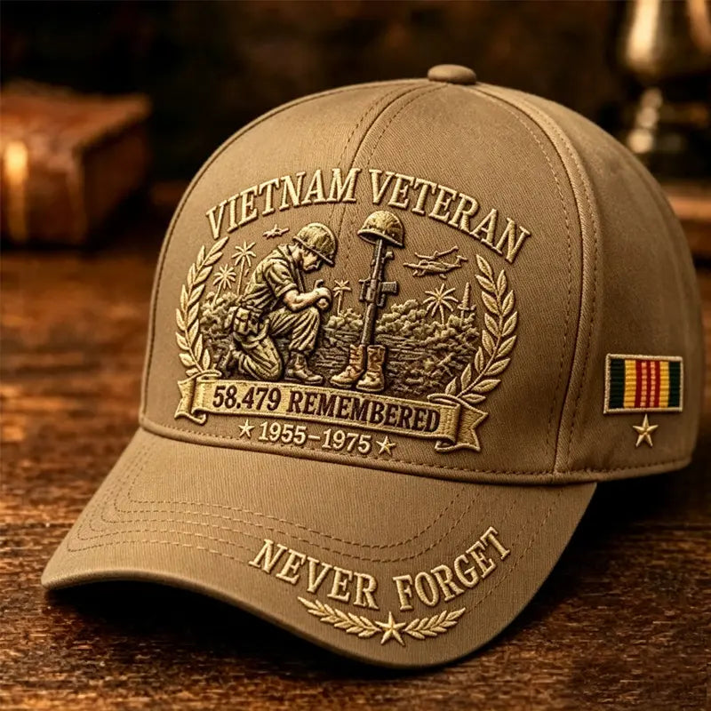 🧢🤠Gorra conmemorativa para veteranos de la guerra de Vietnam 🎁 Compra cualquier gorra y recibe una moneda conmemorativa de doble cara de regalo.