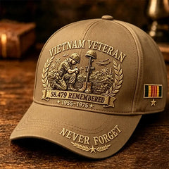 🧢🤠Gorra conmemorativa para veteranos de la guerra de Vietnam 🎁 Compra cualquier gorra y recibe una moneda conmemorativa de doble cara de regalo.