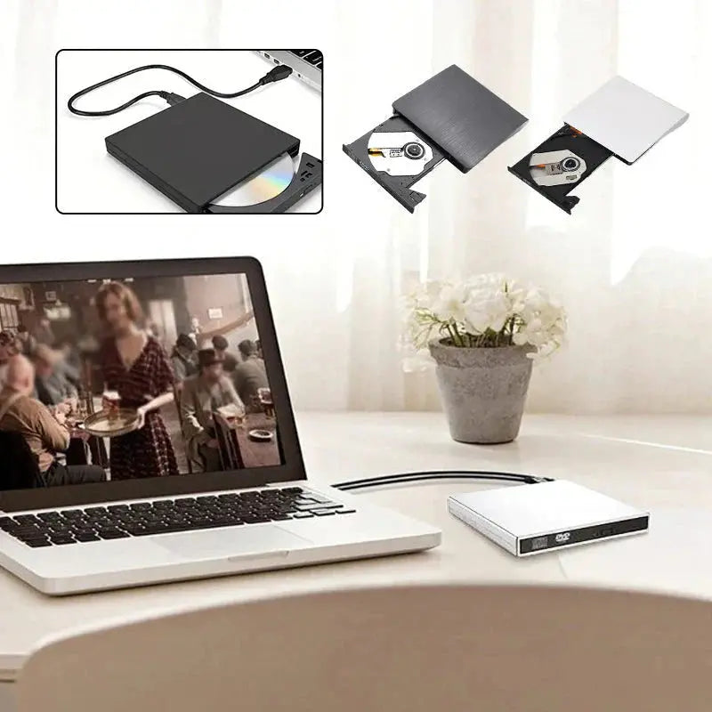 💿 Lector CD/DVD Externo USB 3.0 — ¡Recupera tus Discos y Lee, Reproduce y Graba Archivos Fácilmente!