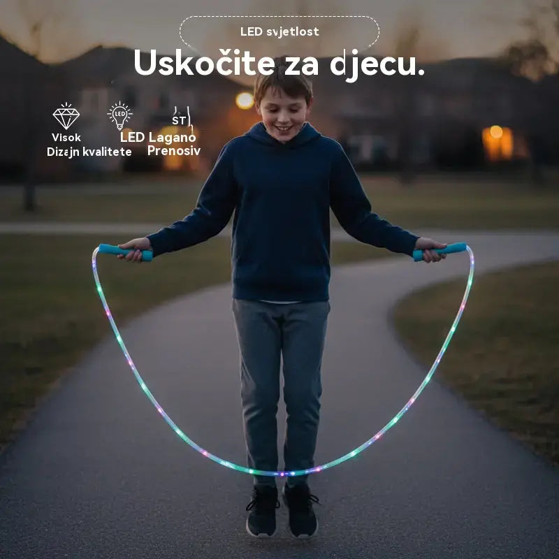 Kupite 1, dobijte 1 gratis🌈 LED osvijetljeno uže za preskakanje za djecu – Skačite, igrajte se i zabavite sa svakim skokom!