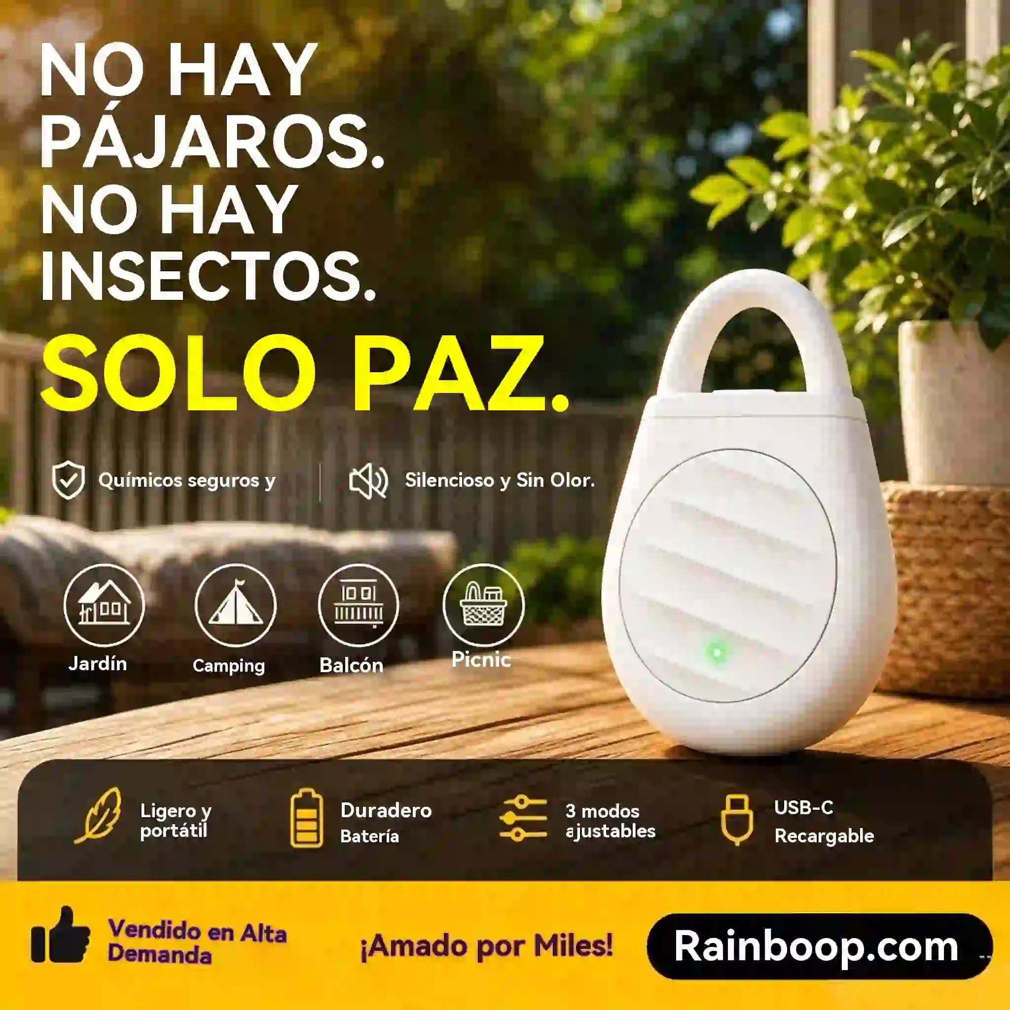 🐦🐦Ahuyentador ultrasónico de aves para exteriores