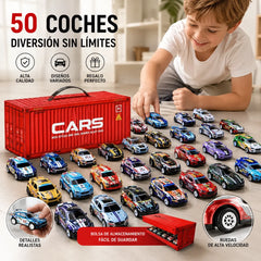 🏎️ ¡48 Mini Coches de Carreras en 1 Set! 🎁 Súper Pack de Gran Valor para Niños de 3+ Años