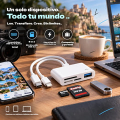 💾✨ Lector de tarjetas 5 en 1, no necesita adaptador: transferencia instantánea de archivos, compatible con tarjetas SD, Micro SD y otras, conectar y usar 🚀🔌