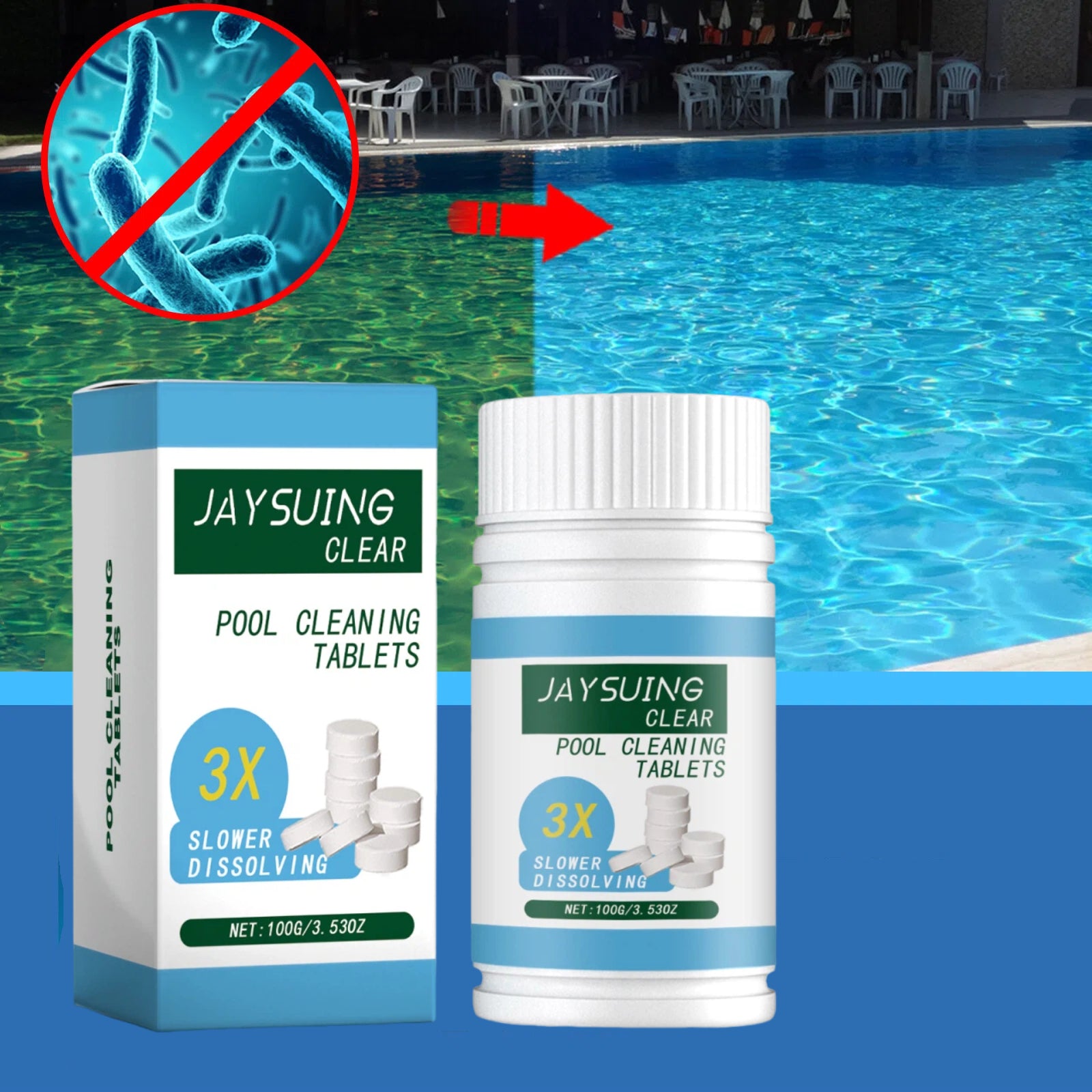 30%OFF🔥Compre 1 y obtenga 1 gratis（2 botella）Pastillas efervescentes para la limpieza de piscinas