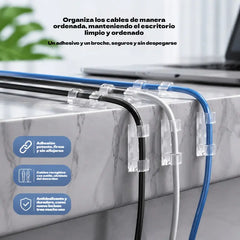 ✨🔌【180 piezas】Organizador de cables doméstico sin necesidad de taladrar