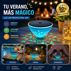☀️🐠 Lámpara solar flotante para piscina con proyección de peces💡💦