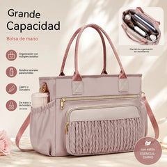 ✨Bolsa térmica para el almuerzo para mujer: elegante bolsa isotérmica a prueba de fugas con correa ajustable y bolsillos laterales.