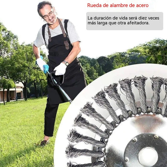 🔥6 pulgadas🔥 Cabezal de Desbroce con Rueda de Alambre de 6" – ¡Elimina las Malas Hierbas Rápido y Fácil!