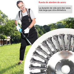 🔥6 pulgadas🔥 Cabezal de Desbroce con Rueda de Alambre de 6" – ¡Elimina las Malas Hierbas Rápido y Fácil!