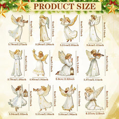 12 piezas👼 Colgante de Ángel Navideño para una Decoración Cálida y Encantadora