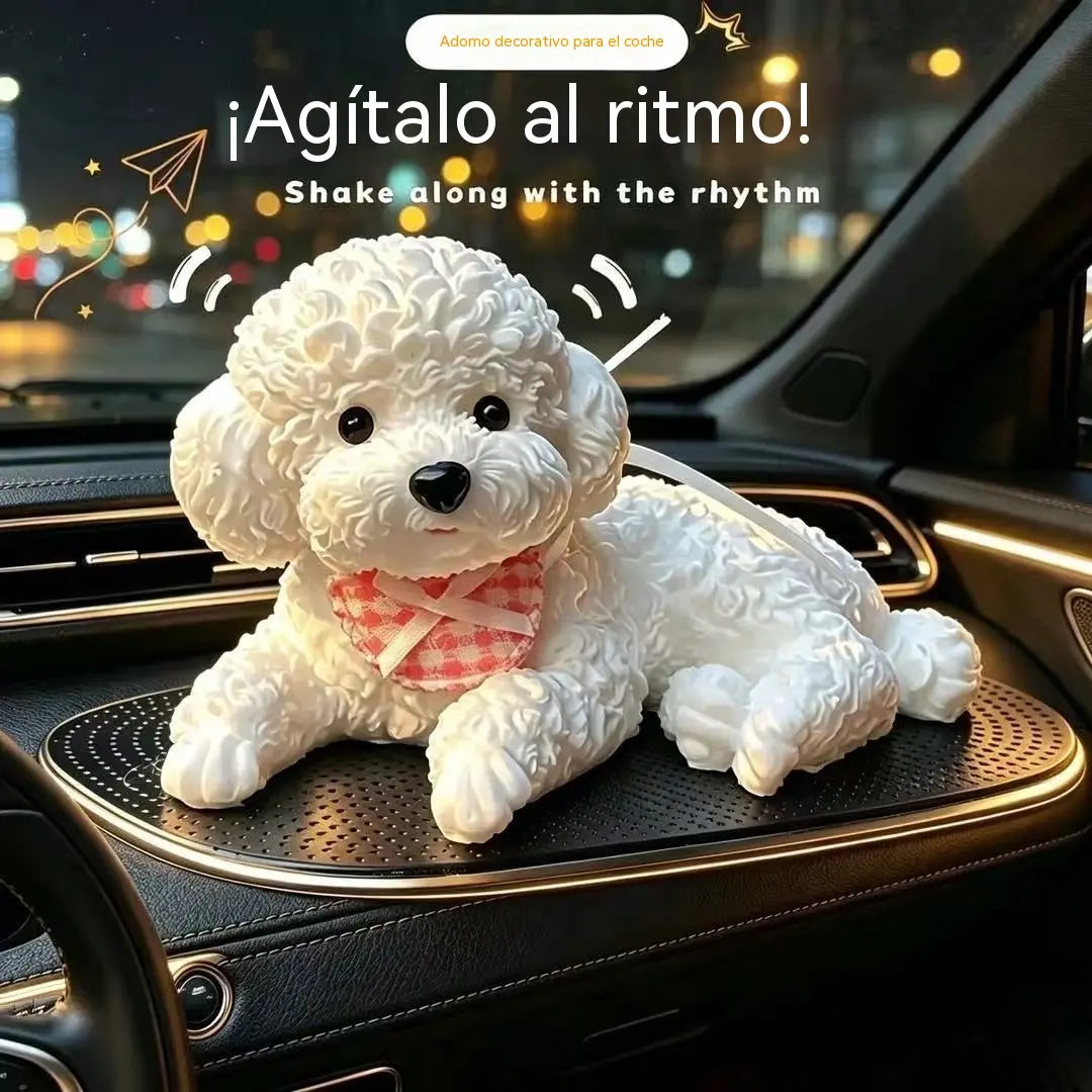 🐶✨Adorno de caniche para coche: la mejora más adorable para el salpicadero