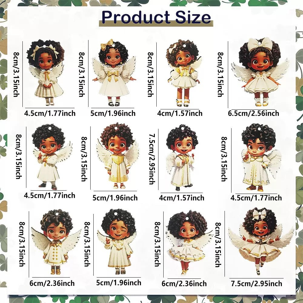 12 piezas👼 Colgante de Ángel Navideño para una Decoración Cálida y Encantadora