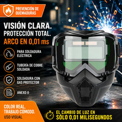 🔥😎Protector facial desmontable con atenuación totalmente automática