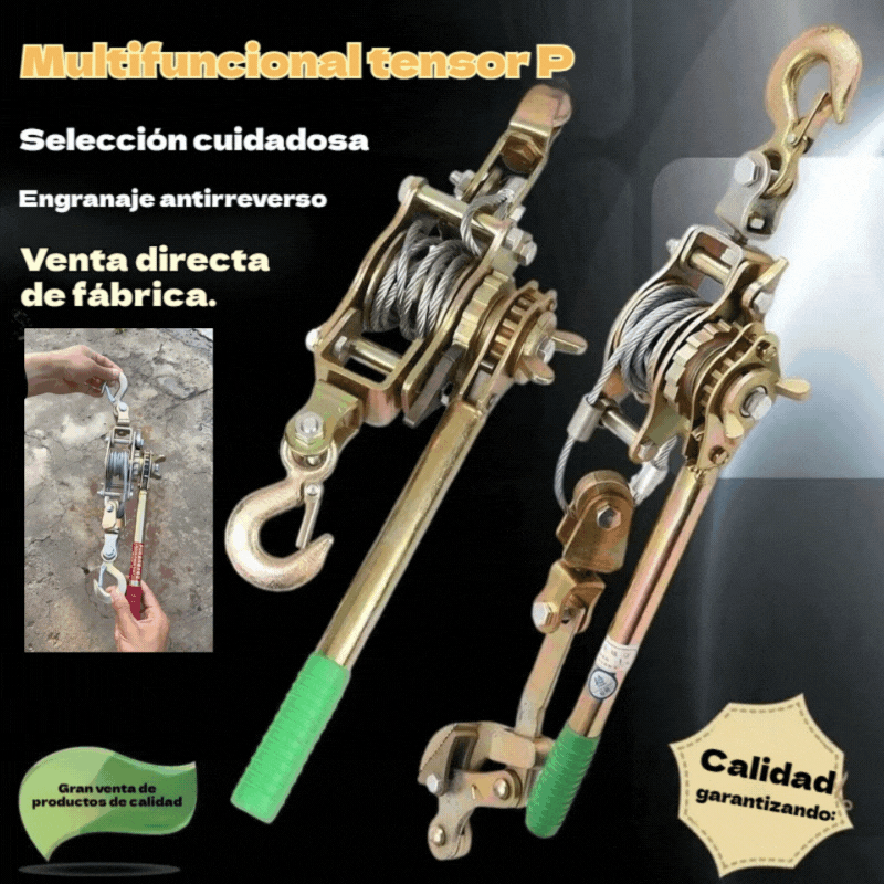 🧰 Cabrestante Extractor de Cable de Acero de 2 Toneladas con 2 Ganchos – ¡Mueve Cargas Pesadas con Menos Esfuerzo!