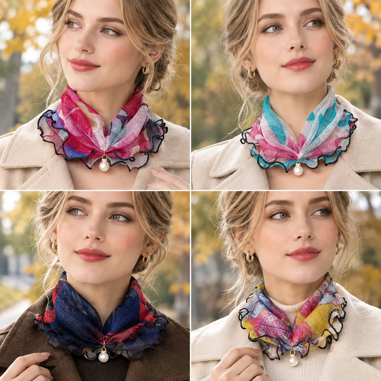🔥4 piezas🔥Novedad para otoño e invierno🔥Collar de piel sintética cálido, moderno y versátil