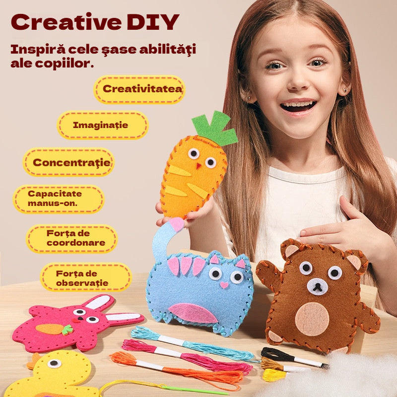 🧵✨【Paquete de materiales*6+Agujas*2+Instrucciones】Kit de costura hecho a mano DIY interesante para niños