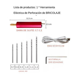 🏆Mini taladro manual eléctrico USB, mini amoladora eléctrica DIY