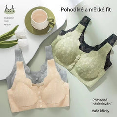 【Balení po 6 ks】(40-100KG)Dámská krajková podprsenka s bezdrátovým otevíráním vpředu [Poslední den - sleva 49 %]