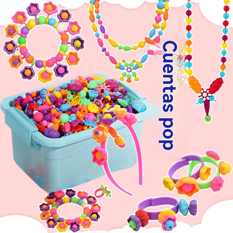 【🔥320 piezas】Juguete educativo de cuentas de arte pop versátil para niños, pulseras y collares hechos a mano con hilo de cuentas.