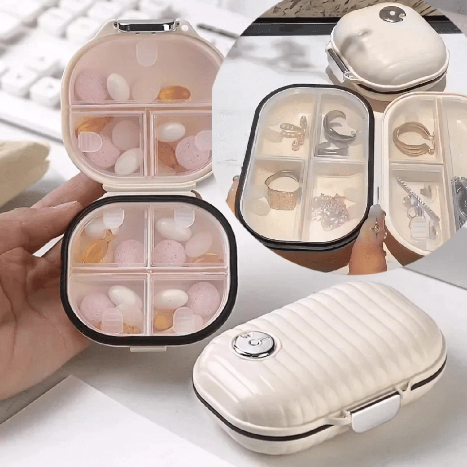 🔥【Compra 1 y llévate 1 gratis】🎁Caja de almacenamiento multifuncional a prueba de humedad de 7 rejillas, portátil, caja de medicamentos, caja de joyería