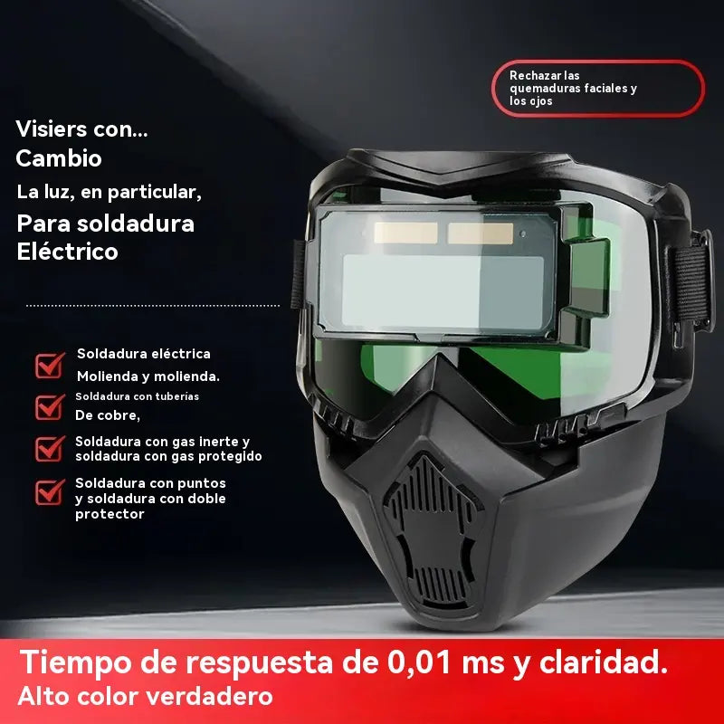 ⚡Casco de soldadura con oscurecimiento automático para seguridad ocular