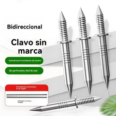 【200 clavos + 2 herramientas de instalación】🚪Clavos de garra bidireccionales sin dejar rastro📌Específicos para zócalos de madera maciza