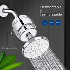 🚿Set de ducha 2 piezas (filtro + rociador superior)✨ Renueva Tu Ducha con 5 Modos de Agua
