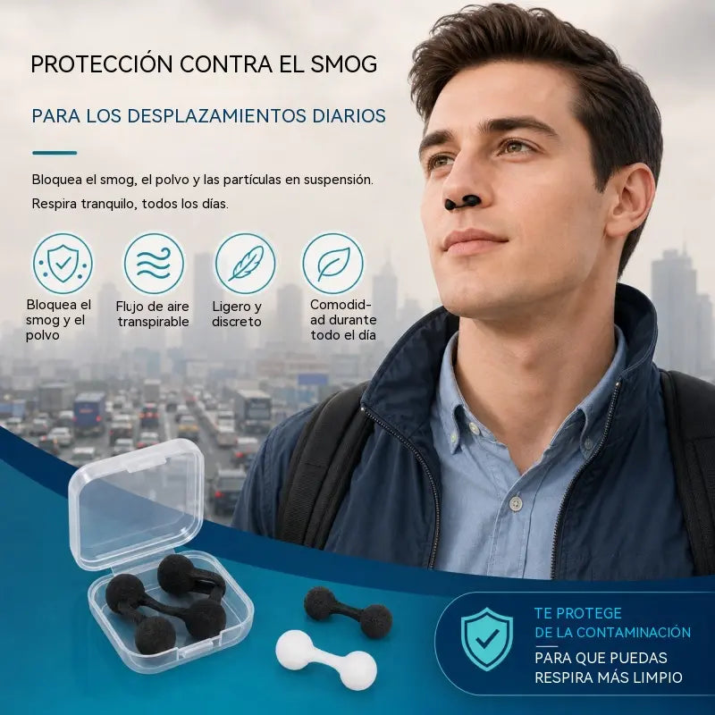 👃10 unidades + 1 estuche✨ Mini Filtros Nasales Reutilizables — ¡Una Forma Discreta de Reducir el Polvo sin Llevar Mascarilla!