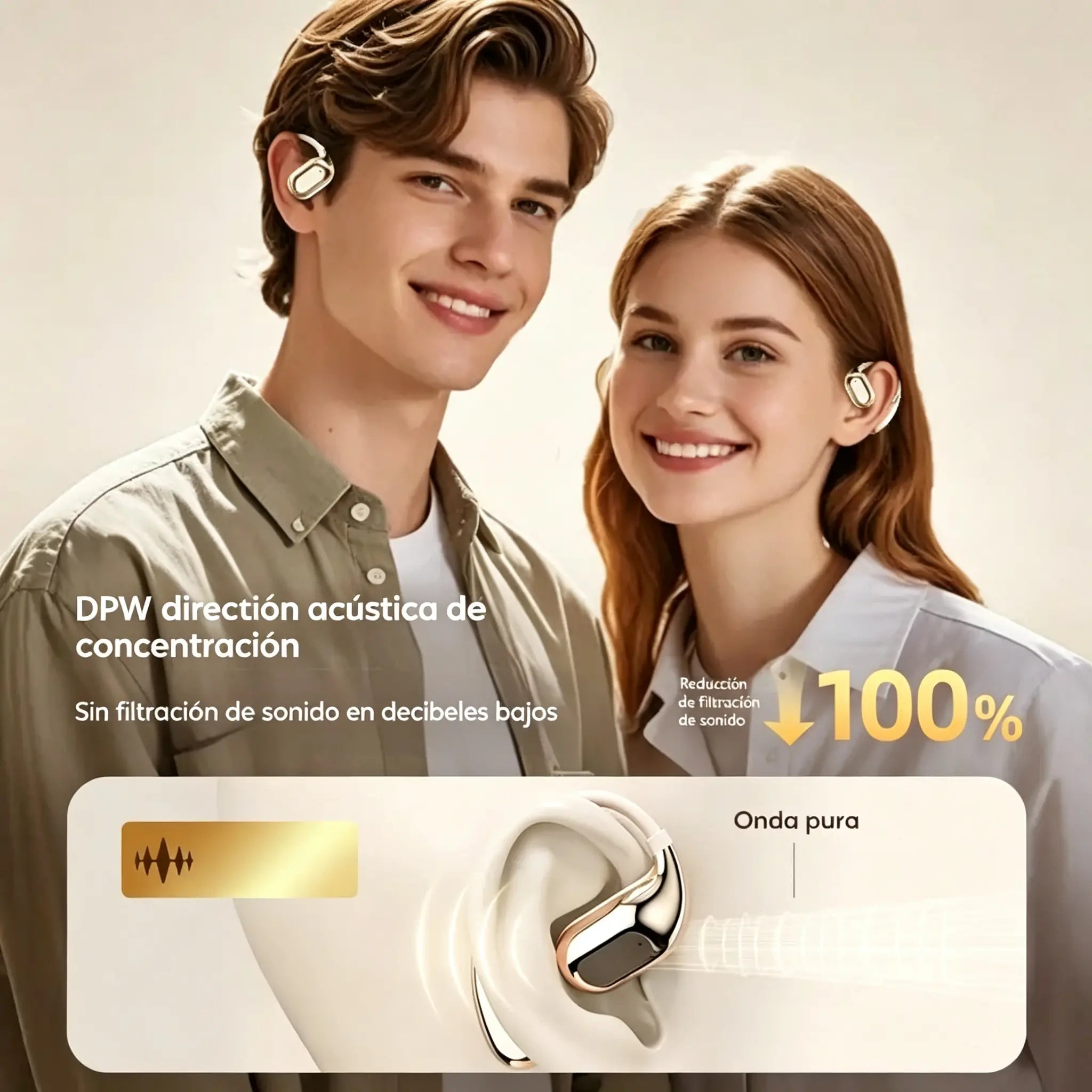 🔋Auriculares inalámbricos Bluetooth sin almohadilla integrada, con gancho para la oreja y conducción ósea🎙️🎧