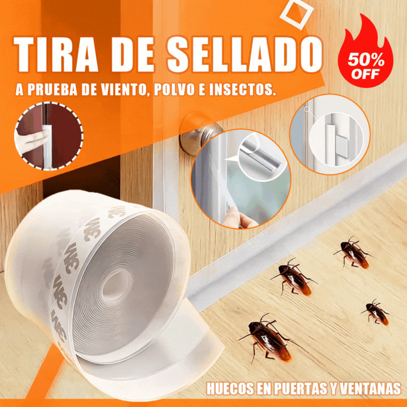 🔥🚪【10M】Banda de sellado inferior de puerta de PVC: a prueba de insectos y viento