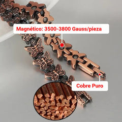 🦋✨ Pulsera magnética de cobre con mariposa ajustable Elegante, cómoda y perfecta para cualquier ocasión 💖