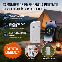🔋💡【Batería no incluida】Batería externa portátil de emergencia: ¡No te preocupes más por quedarte sin batería! También incluye una linterna LED para usar durante los cortes de luz.🆘🔦