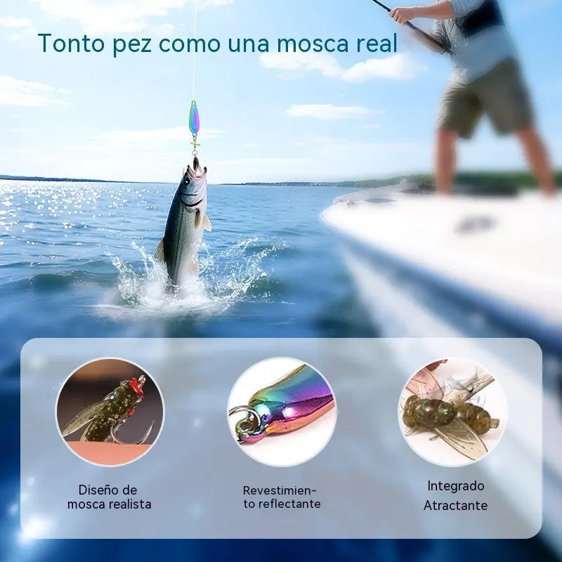 🐟【Compra 3 y llévate 3 gratis】【6PCS】🎣✨ Señuelo Mosca con Lentejuelas Brillantes | Lanzamiento Largo y Mayor Atracción de Peces