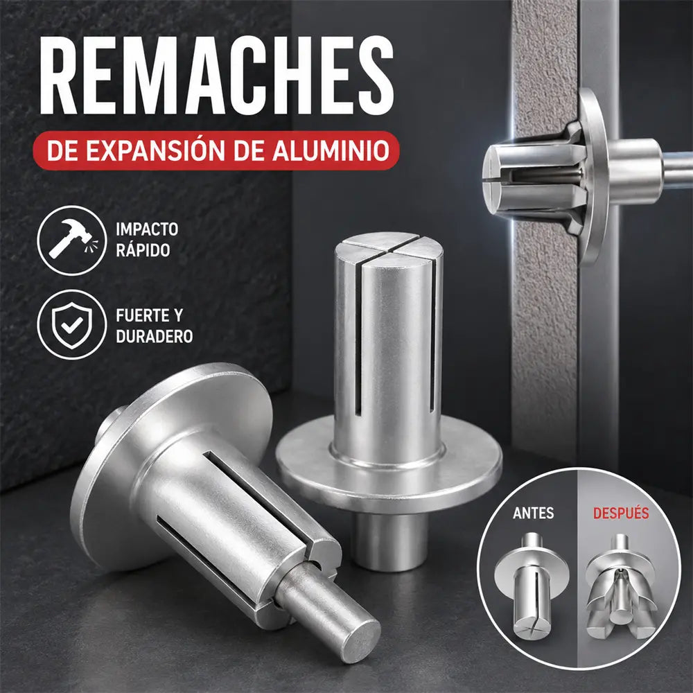 🔥【100 piezas 24 euros】🧰🔧 Remaches de aluminio con expansión de martillo: ¡fijación rápida y segura sin esfuerzo!🔩