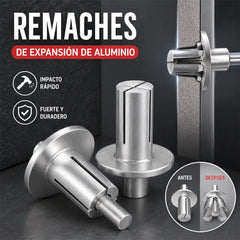 🔥【100 piezas 24 euros】🧰🔧 Remaches de aluminio con expansión de martillo: ¡fijación rápida y segura sin esfuerzo!🔩
