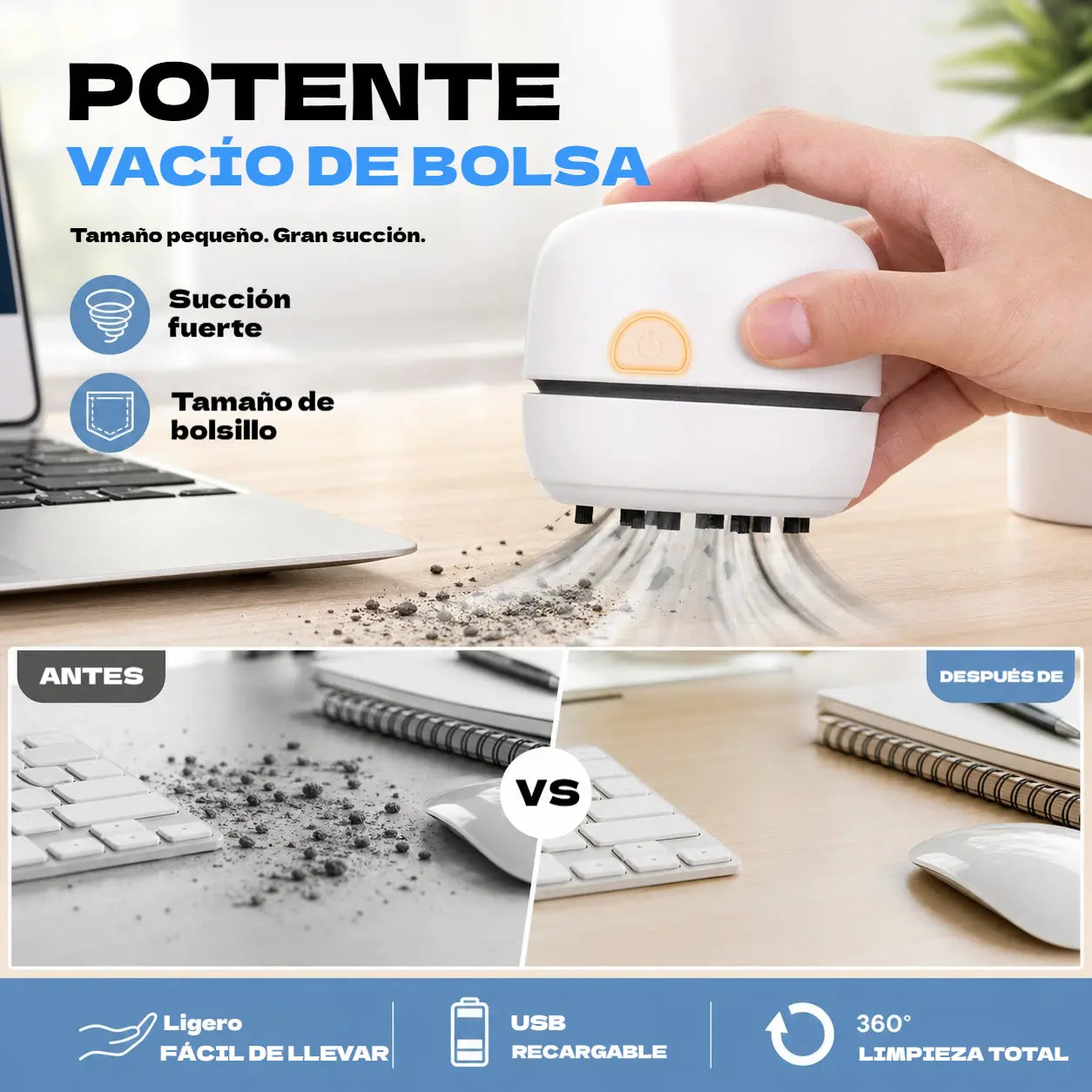 💥50% de descuento💥Mini aspiradora de escritorio portátil