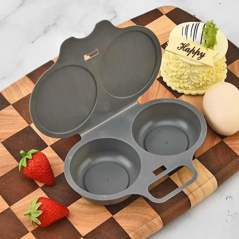 【Kup jeden, a drugi dostaniesz gratis 】Jajowar do mikrofalówki: dwuwarstwowy, nieprzywierający, łatwy do czyszczenia.