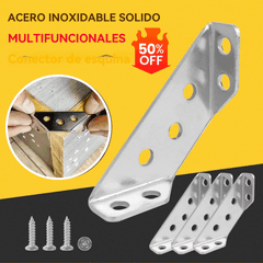 【10 soportes + 70 tornillos】 Escuadra Reforzada de Acero Inoxidable 90° – Soporte Multifunción para Reparar y Reforzar Muebles 🛠️