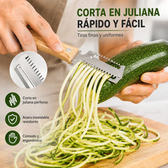 🥳50% de descuento🔥【2 artículos por 23 euros】🧅🔪 Pelador de cocina multifuncional 3 en 1: ¡Pela, pica verduras, corta carne y abre botellas! 🔥