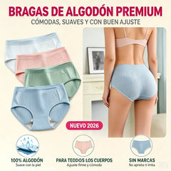 🔥7 piezas por 25 euros【Tallas M-2XL】Nuevas braguitas premium de algodón de talle alto, impermeables y antibacterianas (colección 2026)-【Para pesos de 35 a 100 kg】