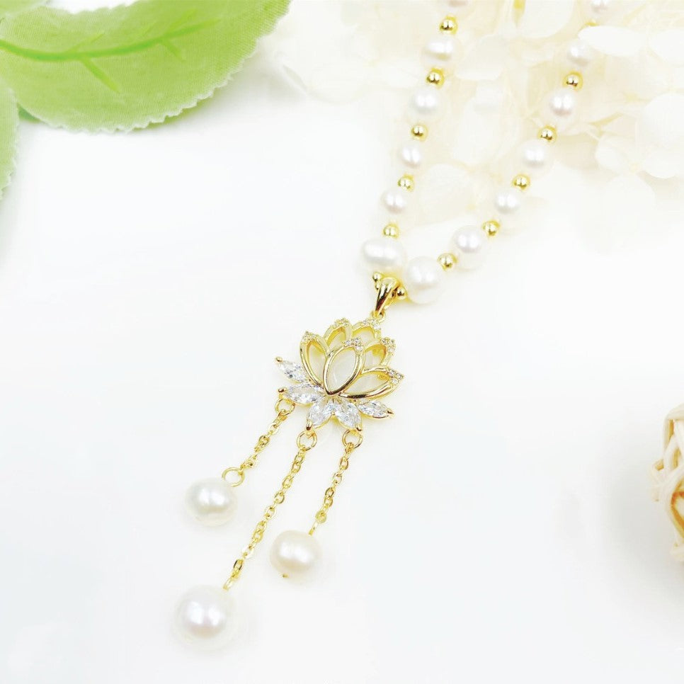 🧡Collar de perlas de clavícula con temperamento