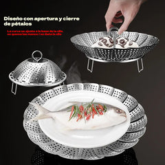 🥳50% DE DESCUENTO♨️🍲Vaporera extensible de acero inoxidable