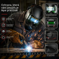 Plně automatická svářečská kukla s přepínáním světel a ochrannou maskou na hlavu pro svářeče