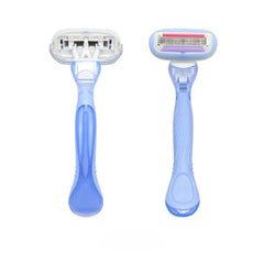 🔥50% de descuento🔥【Paquete de 2】 Mango de afeitadora de mujer de 5 hojas: agarre ergonómico y antideslizante, compatible con cuchillas de repuesto 🪒